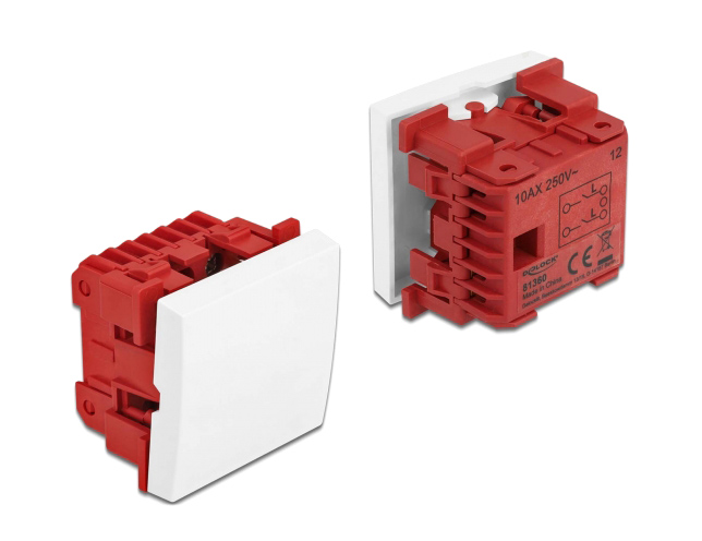 DELOCK module διακόπτης Easy 45 81360, μονός, 2-pole, 1-way, λευκός 81360