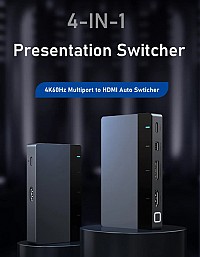 CABLETIME multi-port switch CT-PS41-GB1 σε HDMI, 4 σε 1, 4K/60Hz, γκρι CT-PS41-GB1